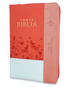 Biblia RVR1960 065LGCZTI Blanco Coral Cierre Índice Inspiración